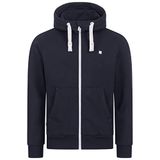 Deproc Active Finncmyk Sweatjack met capuchon voor heren, met ritssluiting, fleecejack, windbreaker, hoodie met ritssluiting, Donkerblauw, L