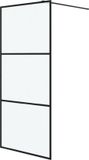 vidaXL Inloopdouchewand 90x195 cm mat ESG-glas zwart