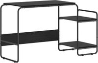 vidaXL Bureau met opslag Zwart eiken 131,5 x 50 x 75,5 cm