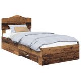vidaXL Cadre de lit en bois antique, 90 x 200 cm