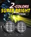 Éclairage LED supplémentaire pour moto - Lampe de travail - Jeu de 2 avec câble - 10 cm - 6500 K - IP68 - Lumière combinée - 9–80 V