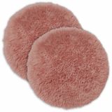 vidaXL - Kussensloop - 2 stuks - HEERLEN - Roze - Ø 40 cm - Katoensatijn