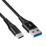 Allteq ALTQ-UC-1000-B-0.5 USB-kabel USB 3.2 Gen 1 (3.1 Gen 1) 0,5 m USB C USB A 5 Gbit/s Zwart