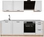 Vicco Complete keukeneenheid R-Line, Wit landelijk/Goudkleurig Eiken, 220 cm marmer werkblad