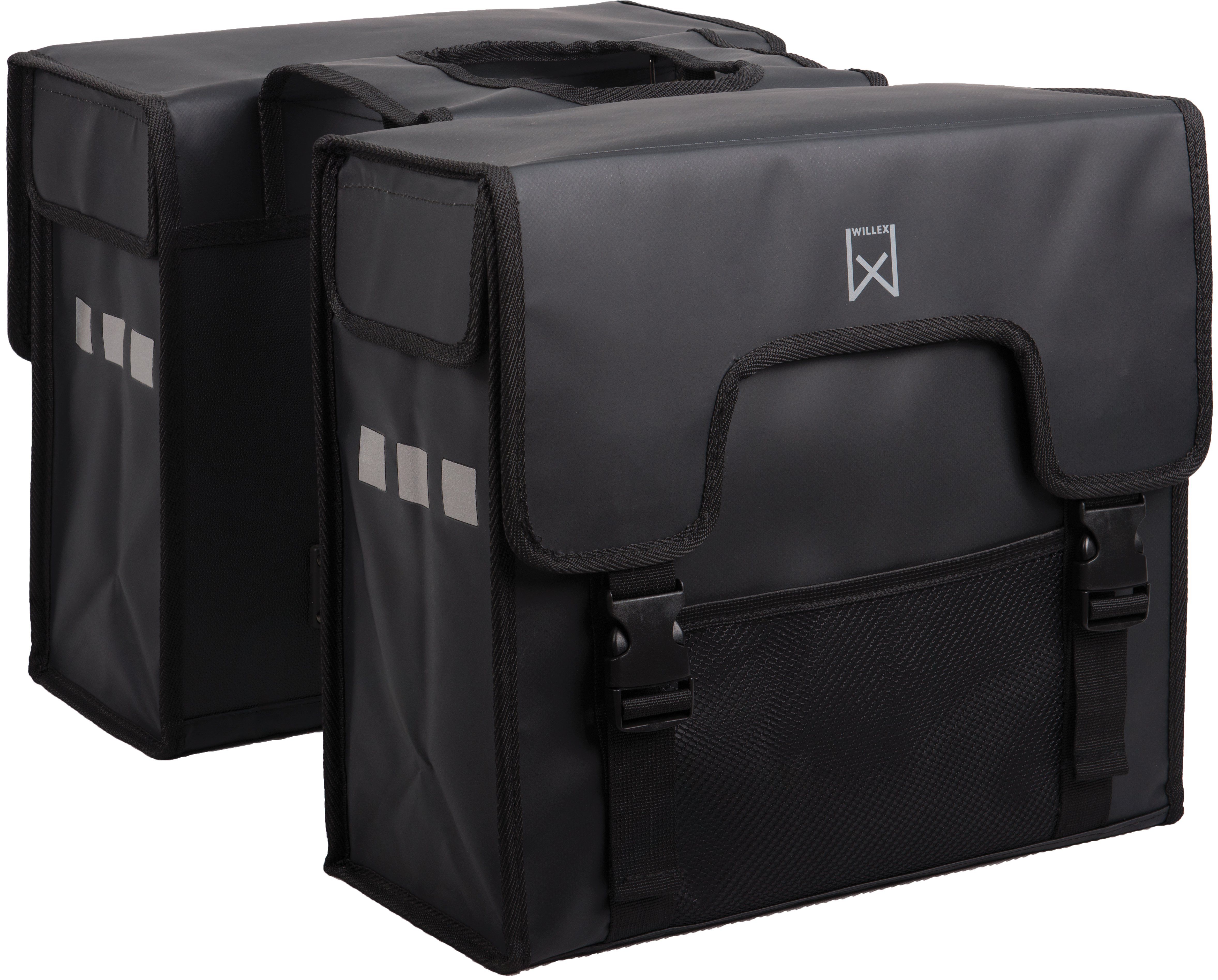 WILLEX Shopper - Dubbele Fietstas - 38 liter - Mat Zwart