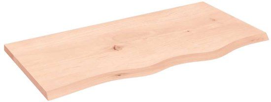 vidaXL Wandschap - 80x40x2 cm - onbehandeld - massief - eikenhout