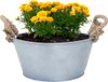 Mega Collections Old Rope Plant Pot - Zinc - Silver - D26 x H12.5 cm