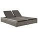 VidaXL Ligbed tweepersoons poly rattan grijs