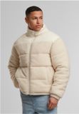 Urban Classics Fabric Mix Teddy Gewatteerd jack 4XL Creme