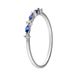 Lucardi Dames Zilveren ring blauw/wit zirkonia - Ring - 925 Zilver - Zilverkleurig - 18 / 57 mm
