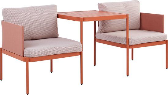 Beliani TERRACINA 2-persoons loungeset - Oranje - Aluminium
