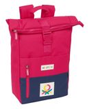 Benetton Cherry rugzak met klep voor laptops van 39,6 cm (15,6 inch), ideaal voor verschillende leeftijden, comfortabel en veelzijdig, kwaliteit en duurzaamheid, 28 x 13 x 42 cm, kersen/marineblauw