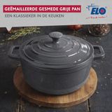 Fackelmann Cocotte 26 cm van geëmailleerd gietijzer klassiek grijs 4,5 L Elo