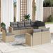 Maison Exclusive - Ensemble de meubles de jardin 8 pièces avec canapé et coussins, beige, en polyrotin