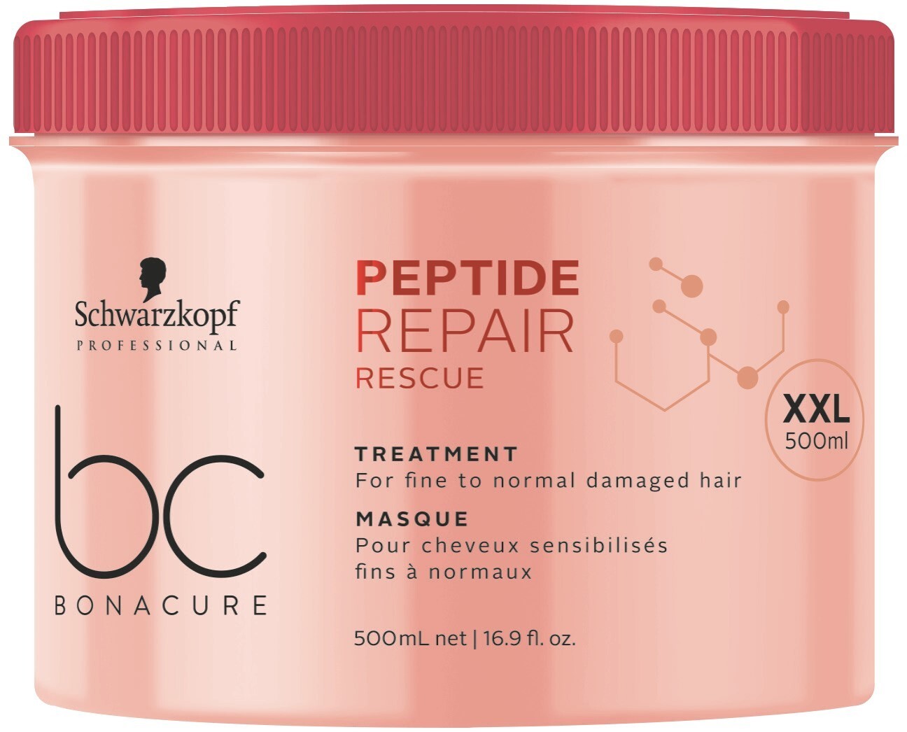 Schwarzkopf Bonacure Peptide Repair Rescue Treatment Masker fijn tot normaal beschadigd haar 500 ml