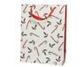 Decoris Giftbag Paper Rechthoekige Glitter Berry met handvat fsc 100% Decoratie: Berry Branch-Candy Cane_L18.00-W50.00-H72.00cm, Wit, Large