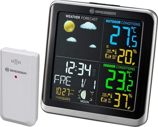 Bresser Climatemp TB Weerstation - Zwart - 14.4 cm - 3-delig
