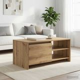 vidaXL Salontafel Artisanaal eiken 102 x 50 x 45 cm Bewerkt hout