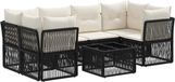 vidaXL Tuinbank - Zwart - Polyrattan