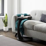 en.casa Bijzettafel Holeby rond 56xØ38 cm zwart mat