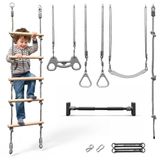 HyperMotion Klimset 6-in-1 - Multifunctionele trainingsstang met klimladder, rekstokken en schommel voor kinderen en volwassenen - geschikt voor binnen- en buitengebruik