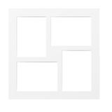 Walther PA444W Passe-partout - Frameformaat 40x40 cm - 4 Uitsparingen voor 4 foto's 13x18 cm - Sneeuw Wit