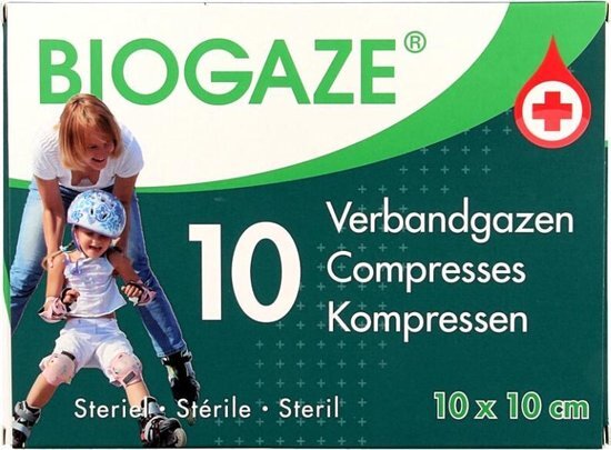 Biogaze Verbandgazen 10x10cm 10st