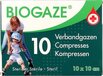 Biogaze Verbandgazen 10x10cm 10 stuks