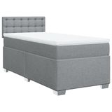 vidaXL Boxspringbed met matras, stof, lichtgrijs, 80x200 cm