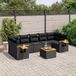 Prolenta Maison Exclusive - Tuinset voor de tuin, 8-delig, met kussens, zwart, van polyrotan