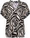 Geisha Dames T-shirt V-hals Korte Mouw Zwart Katoen Maat XL