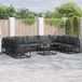 Prolenta Maison Exclusive - Ensemble de canapés de jardin, 10 pièces, noir, aluminium
