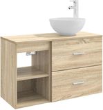 vidaXL Badkamermeubel Set 2 st Sonoma Eiken Bewerkt hout