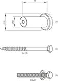 Intersteel Set van 5 verlengde ronde steunen 50mm tbv rail schuifdeursysteem mat zwart