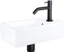 Differnz Force Ensemble de robinetterie - 40x22cm - Blanc - Noir mat - Robinet courbé