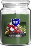 Aegis Aura Grote Geurkaars Winterboom Glas 100u 500g Groen
