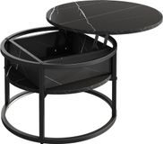 Vicco Marlo Salontafel – 57 x 57 cm Zwart/marmer-wit