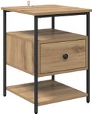 vidaXL Nachtkastje Artisan Eiken 40 x 42 x 56 cm Bewerkt Hout