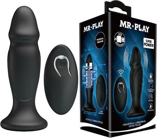 Pretty Love Mr. Play Vibrerende oplaadbare anaal plug Met Afstandsbediening - P-Shape