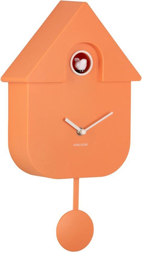 Karlsson Koekoeksklok Modern Cuckoo - Oranje - 21,5x8,5x41cm - Wandklok Modern