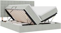 vidaXL LED-opbergbed met matras, lichtgrijs, 180 x 200 cm, fluweel
