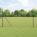 vidaXL Euro Hek 1 x 25 m PVC-gelaagd ijzer Grijs