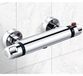 Mitigeur de douche thermostatique - Montage en applique - Bouton de sécurité 38 °C - Chrome