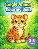 Jungle Animals Coloring Book for Kids Ages 3–5: Fun and Easy Coloring Pages for Toddlers and Preschoolers | Big Simple Designs for Boys and Girls