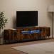 Prolenta Maison Exclusive Meuble TV LED exclusif - Ensemble de 3 pièces, modèle ZWOLLE, en panneaux de particules imitation chêne fumé