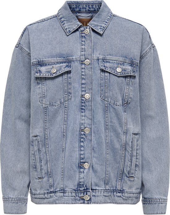 ONLY CARMAKOMA Dames CAROCEAN L/S OVERSIZE JKT DNM NOOS - Light Blue Denim - Maat 48