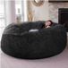 Merkloos Omgoods - Grote Fluffy Zitzak voor Binnengebruik - Zwart 5.5ft