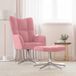 VidaXL Relaxstoel met voetenbank fluweel roze