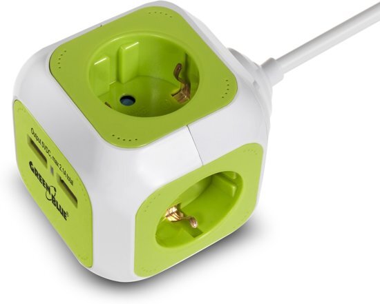 - Stekkerdoos Magic Cube 4x stopcontacten 2x USB-aansluiting