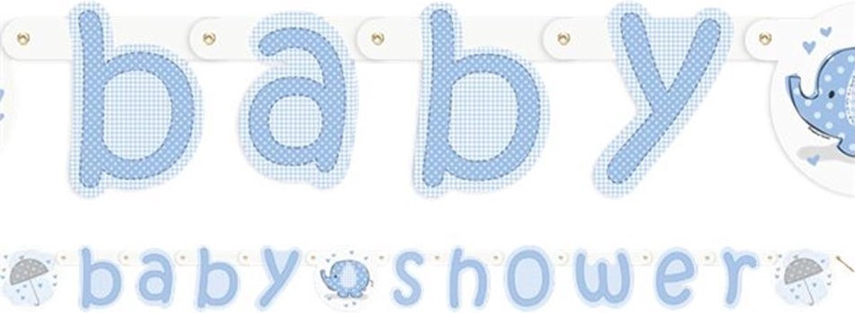 Delights Direct Slinger ‘Babyshower’ Blauw - 1.6 Meter wit, blauw